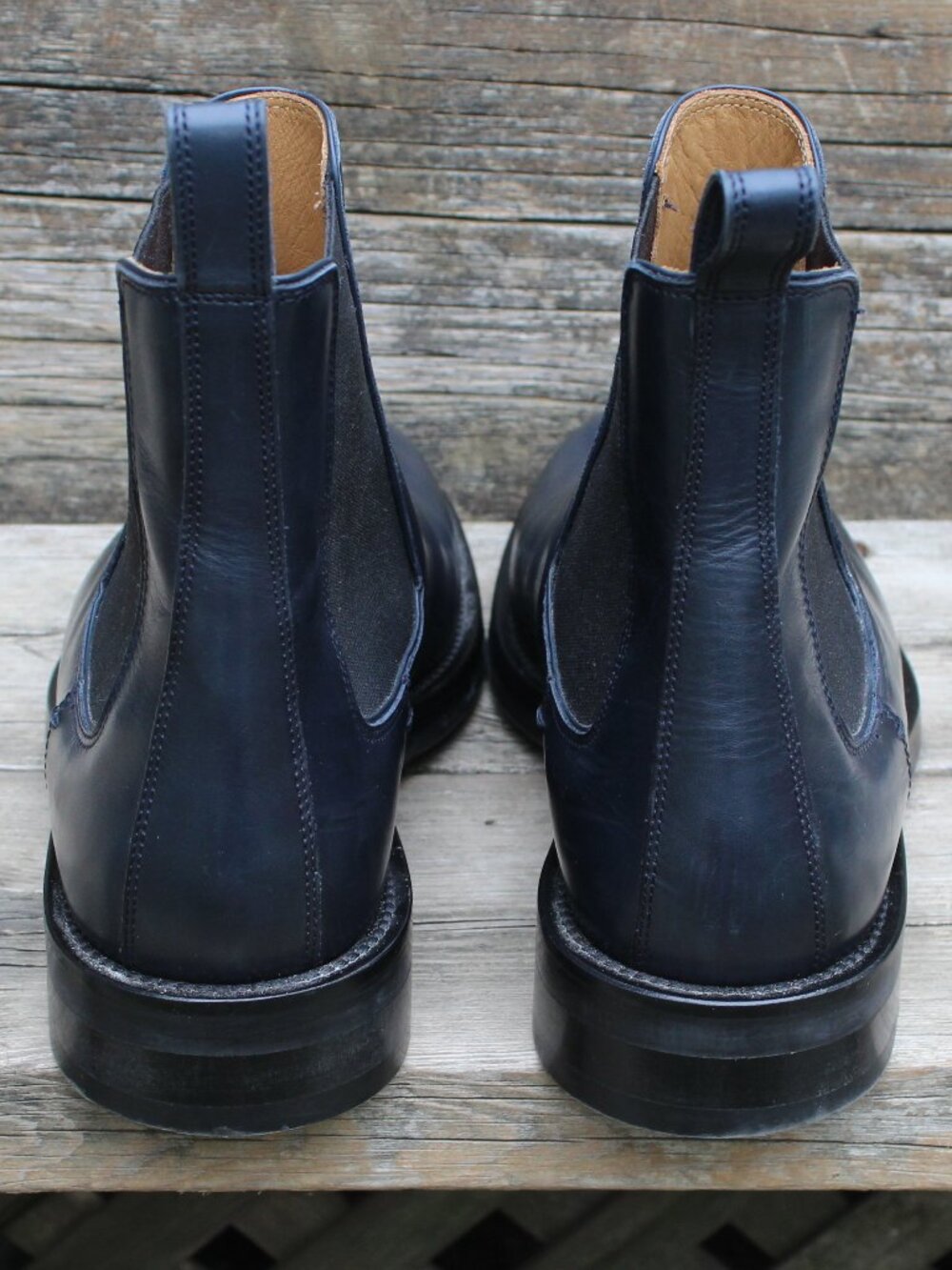 Club Monaco Blue Leather Chelsea Boots, Men's Size 11 US, Made in Italy - Picture 7 of 13